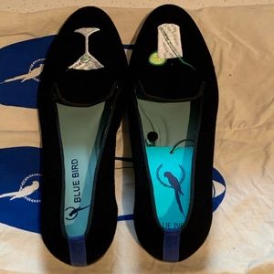 Black Suede Blue Bird Loafers - Cocktail Drinks